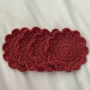 Hand Crocheted Coaster Set (4)